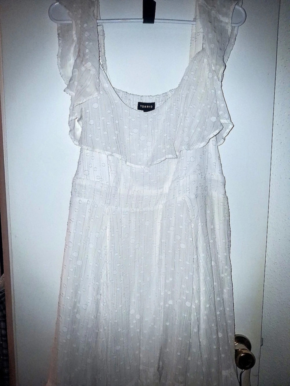 Torrid White Off Shoulder Strap Dres